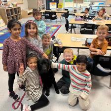 kids with school dog